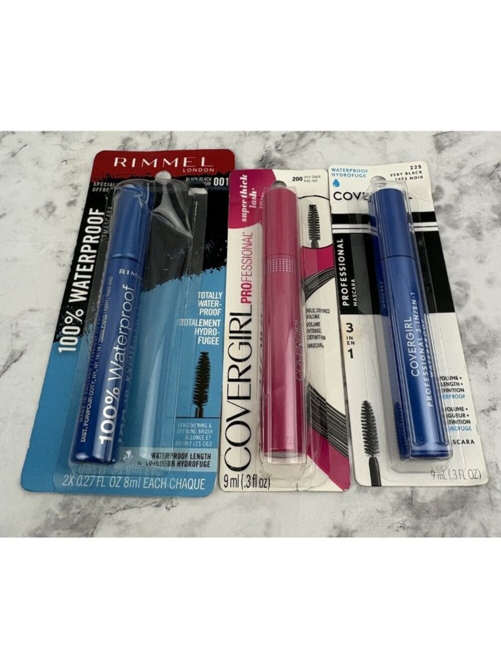 *New Mascara Lot Professional Covergirl & Rimmel Black Waterproof & Regular